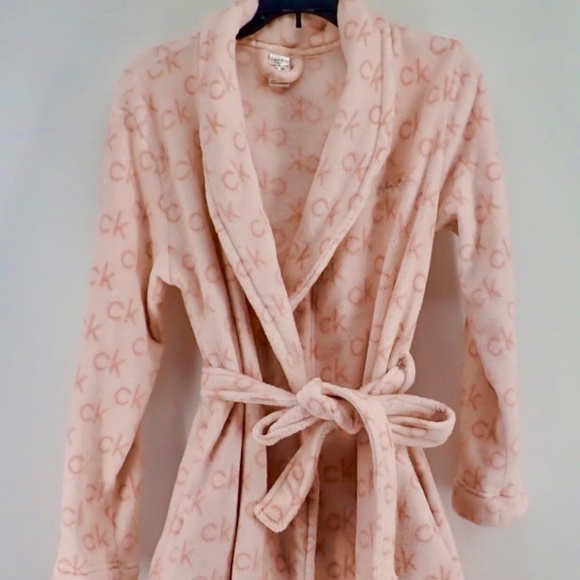 Calvin Klein Other - Calvin Klein Pink Logo Bath Robe Size Extra Small / Small Knee Length MSRP $70